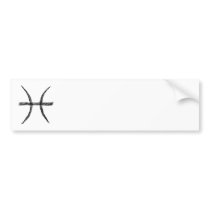 Pisces. Zodiac Astrology Sign. Black. Bumper Sticker