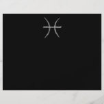 Pisces. Zodiac Astrology Sign. Black. Full Colour Flyer