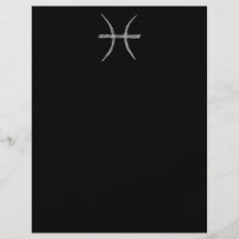 Pisces. Zodiac Astrology Sign. Black. Flyer Design