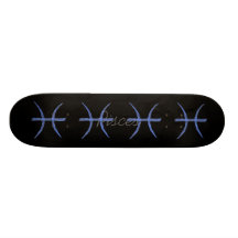 Pisces. Zodiac Astrology Sign. Skateboard Deck