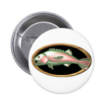 Pisces zodiac fish button