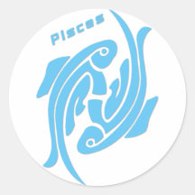 Pisces Zodiac Sign Round Sticker