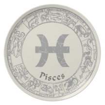 Pisces Zodiac sign vintage Dinner Plate