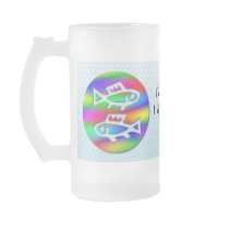 Pisces Zodiac Star Sign Rainbow Fish Drinks Glass Coffee Mugs