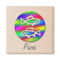 Pisces Zodiac Star Sign Rainbow Fish Fridge Magnet