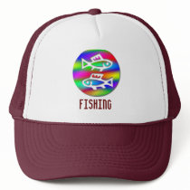 Pisces Zodiac Star Sign Rainbow Sport Fishing Cap