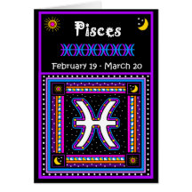 Pisces Zodiac Symbol Cards
