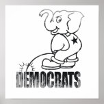 Piss on democrats Faded.png Print