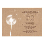 Pissenlit sur le faire-part de mariage de toile de invitations