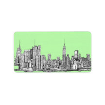 Pistachio New York skyline Address Label