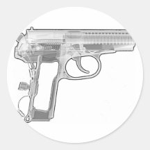 pistol x-ray round sticker