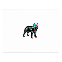 Pit Bull Abstract Design Pet Dog Add Name Text Post Card