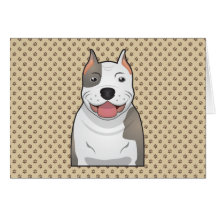 Pit Bull Cartoon Greeting Card