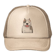 Pit Bull Cartoon Trucker Hat
