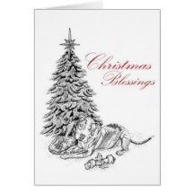 Pit bull Christmas card