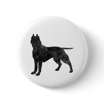 Pit Bull Dog Grunge Silhouette Pins
