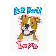 Pit Bull Love Gallery Wrapped Canvas