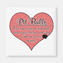 Pit Bull Paw Prints Dog Humour Magnets