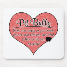 Pit Bull Paw Prints Dog Humour Mousepads