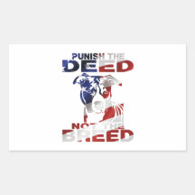 PIT BULL PUNISH THE DEED NOT THE BREED RECTANGULAR STICKERS