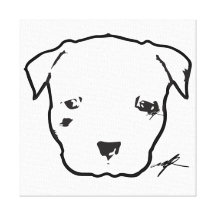 Pit bull puppy head logo canvas canvas print
