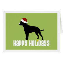 Pit Bull Santa Hat Card