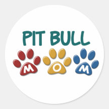 PIT BULL TERRIER Mom Paw Print 1 Stickers