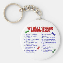 PIT BULL TERRIER Property Laws 2 Keychains