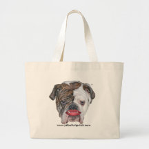PIT BULL WITH LIPSTICK CANVAS BAGS