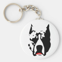 Pit Bull with Lipstick Key Chain