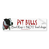 Pit Bulls...not bad dogs bumper sticker