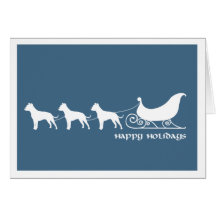 Pit Bulls Pulling Santa's Sleigh Cards