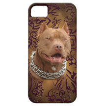 Pitbull brown tribal tattoo iPhone 5 cover