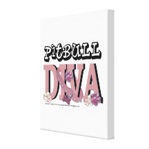 Pitbull DIVA Stretched Canvas Prints