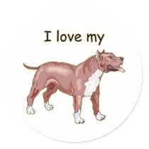 Pitbull, I Love My,Png Stickers