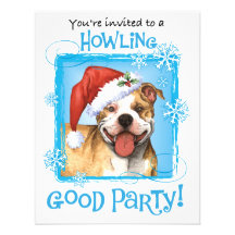 Pitbull Terrier heureux de Howliday Invitations Personnalisées