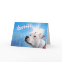 Pitbull White Dog Christmas Wish cards