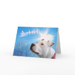 Pitbull White Dog Christmas Wish cards