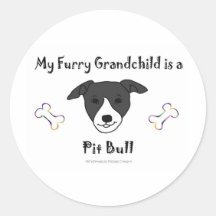 PitBullBLackWhite Round Stickers