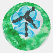 @PitBullSharky Peace Sign. Dog paw, Chicken foot Round Sticker