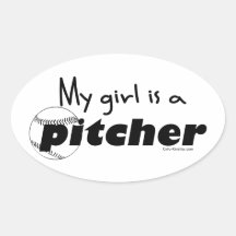 Pitcher (Daughter) Oval Stickers