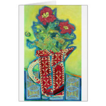 Pitcher Patterns. Flowers in a jug Greeting Cards