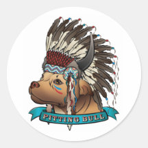 Pitting Bull Round Sticker