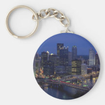 Pittsburgh at dusk, across the Monongahela River, Keychain