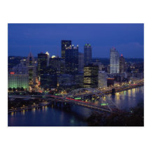 Pittsburgh at dusk, across the Monongahela River, Postcards