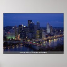 Pittsburgh at dusk, across the Monongahela River, Posters