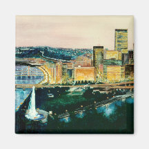 Pittsburgh at Dusk Magnets