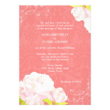 Pivoine + Faire-part de mariage de couleur de réci