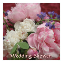 Pivoines roses et blanches invitations personnalisables