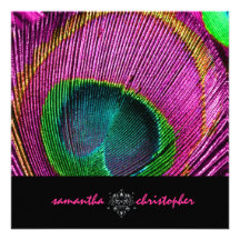 PixDezine Psychedelic Peacock feather Invitation